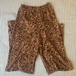 Daisy Street x PacSun Retro Floral Checkerboard Pants – Brown Pink – Size S